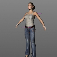女人C4D模型（带绑定） WoMan 01 c03 rig