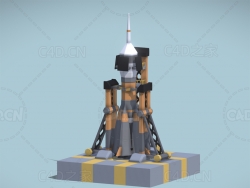 低面多边形火箭发射塔 rocket