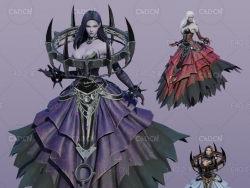 女魔巫师伊丽莎白游戏角色女性人物C4D模型Elizabeth - 3D Model