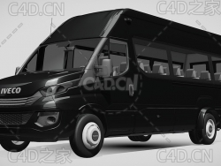 依维柯商务车客车商用车2017款小巴汽车C4D汽车模型下载