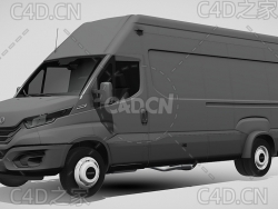 依维柯封闭式面包车货车2022款l4h3C4D汽车模型下载