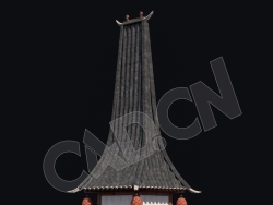 C4D屋顶香格里拉中式建筑模型 Kitbash3d-Shangri-La_Tower_I_grp