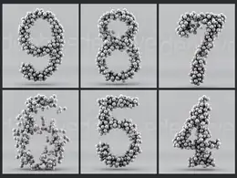 AE C4D动态圆球9-0数字倒J时三维动画工程模板 Dynamic Countdown