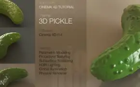 C4D创建黄瓜建模渲染教程 Creating and Rendering A Pickle in Cinema 4d