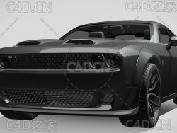 道奇挑战者地狱猫宽体汽车2019款C4D汽车模型下载