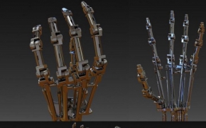 《终结者》机器人液压机械手臂C4D模型 terminators t-800 Arm