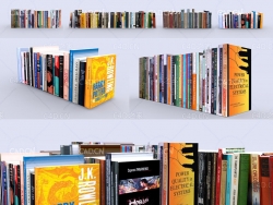 整齐摆放的书C4D模型