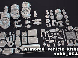 装甲车零部件3D模型 Cubebrush – HQ Armored Vehicle Kitbash SubD Ready