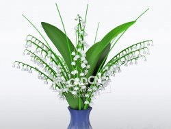 铃兰花瓶插花装饰花卉模型Convalia_Vase