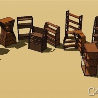 10个书柜sketchup模型 Bookcase