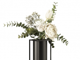 Kubus Lolo 带花卉花瓶装饰花瓶3D模型素材下载Kubus Lolo Vase with Flowers by Lasse