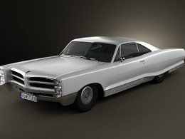 庞蒂亚克汽车C4D模型 Pontiac Bonneville Hardtop 1966 3D Model