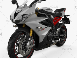 英国老牌名车凯旋摩托机车C4D模型 Triumph Daytona 675R ABS 2015 - 3DModel