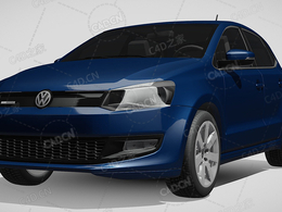 大众polo-bluemotion家用汽车轿车2010-2013款C4D汽车模型下载