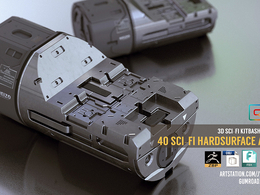 40个科幻机械零件3D模型 3D Kitbash Set Vol.2 – 40 Sci-Fi Assets