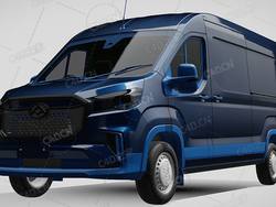 上汽大通MAXUS封闭厢式货车面包车2022款C4D汽车模型下载