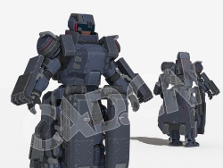 科幻机甲战士C4D绑定模型 CS_Mike_Heavy