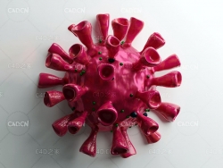 新冠病毒奥密克戎毒株C4D模型COVID-19 VIRUS 3D MODEL