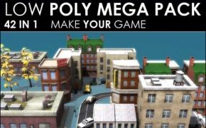 卡通房屋模型/低面房屋3D模型 3DOcean – Low poly City Megapack (42 models)