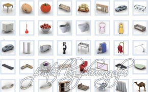 生活用品合集（家具/装饰品/蔬菜）Archive3d RIPPED site pack 1