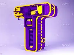 C4D OCTANE卡通机械字母“T”创意三维文字工程