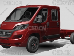 菲亚特ducato杜卡托牵引车卡车平板车货车2022款C4D汽车模型下载