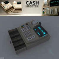 现金出纳机C4D模型 Cash-Register