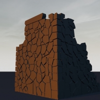 破石墙3D模型 Broken stone