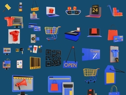 35个线上购物3D卡通图标模型