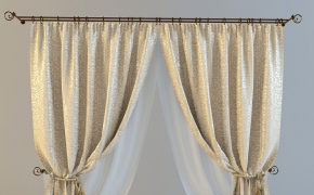 窗帘C4D模型 3D model of curtain