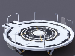 C4D未来城市街道环形道路模型