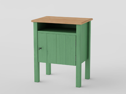 绿色床头柜C4D模型 IKEA Hurdal Bedside table