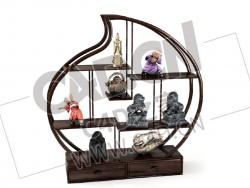 寿桃形状博古架工艺品展架C4D模型下载