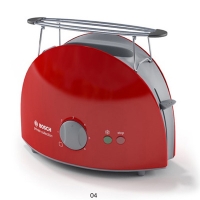 红色面包机C4D模型 Red bread machine 3D model
