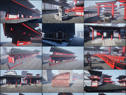 日式风格建筑3D模型 Cubebrush – Japanese Architecture Pack