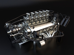 发拉利汽车发动机C4D模型 testarossa engine