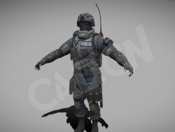 警察部队士兵人物模型