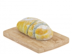 实木案板切片面包C4D模型 bread
