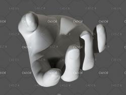 人体器官肢体模型张开的手C4D模型 hand