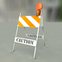 交通警示牌3D模型 道路指示牌 CONSTRUCTION OR TRAFFIC HORSE