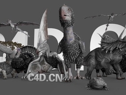 14套C4D虚幻4《方舟：生存进化》ARK Survival Evolved 史前动物角色动画模型合集(6)