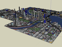 低面城市C4D模型 City Model 2