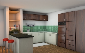 现代时尚厨房C4D模型 Kitchen 3d models