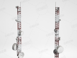 金属信号塔C4D模型下载