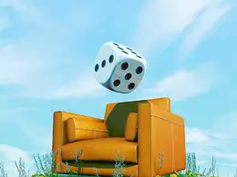 C4D草坪上的沙发和骰子创意工程 SITURATION