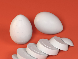 低面卡通水煮蛋图标模型Hard Boiled Egg