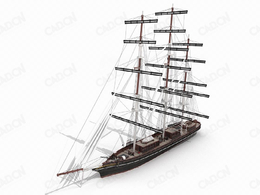 大帆船C4D模型 sailboat 3D model（2）