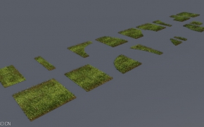 草坪块、绿化草地C4D模型 Lawn 3D model