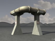 架设天然气管道3D模型 pipe gas curve