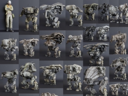 31套科幻机甲机器人战争武器模型Hawken Game Characters Models Blender